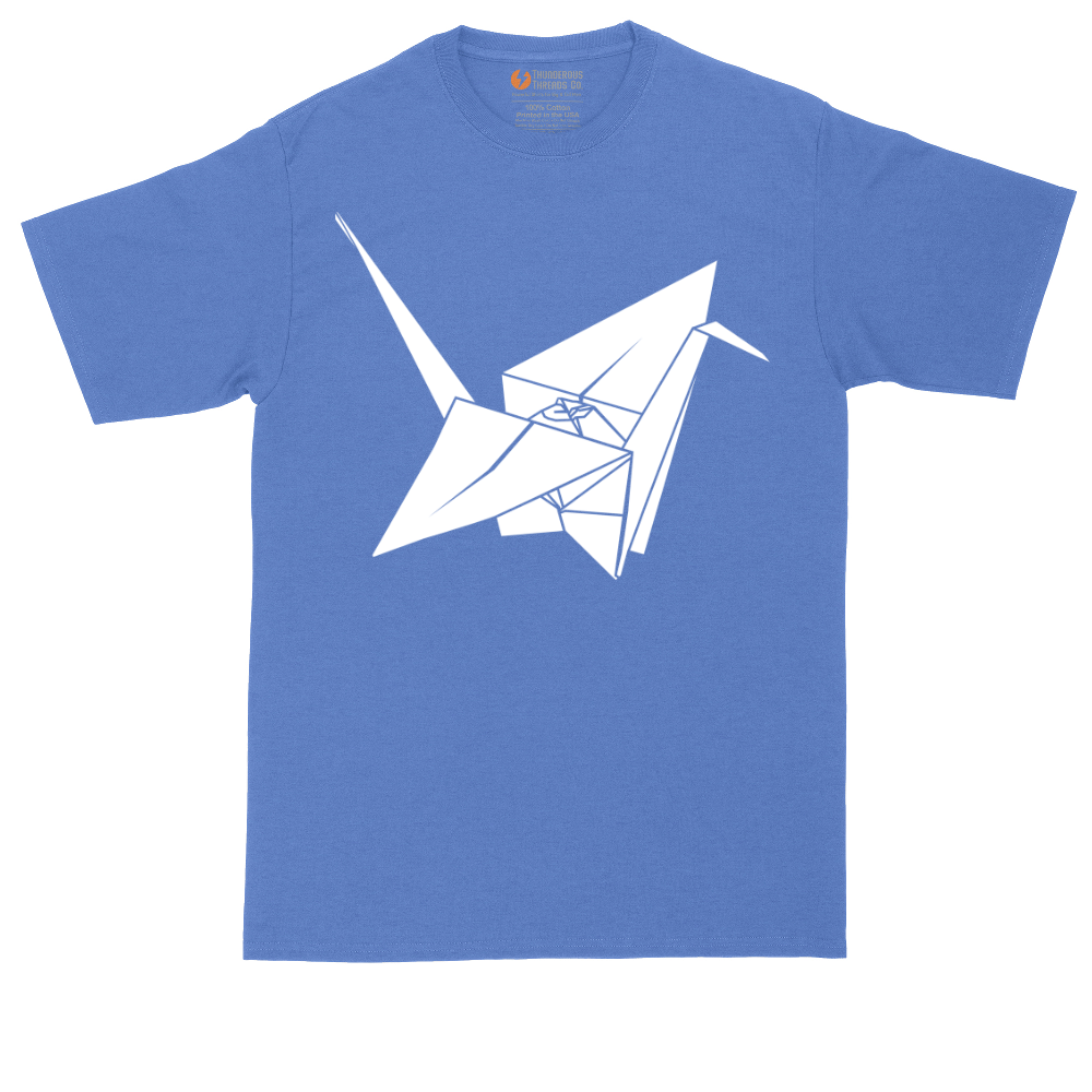 Origami Crane graphic tall t-shirt for men in Heather Royal