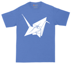 Origami Crane graphic tall t-shirt for men in Heather Royal