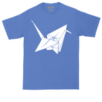 Origami Crane graphic tall t-shirt for men in Heather Royal