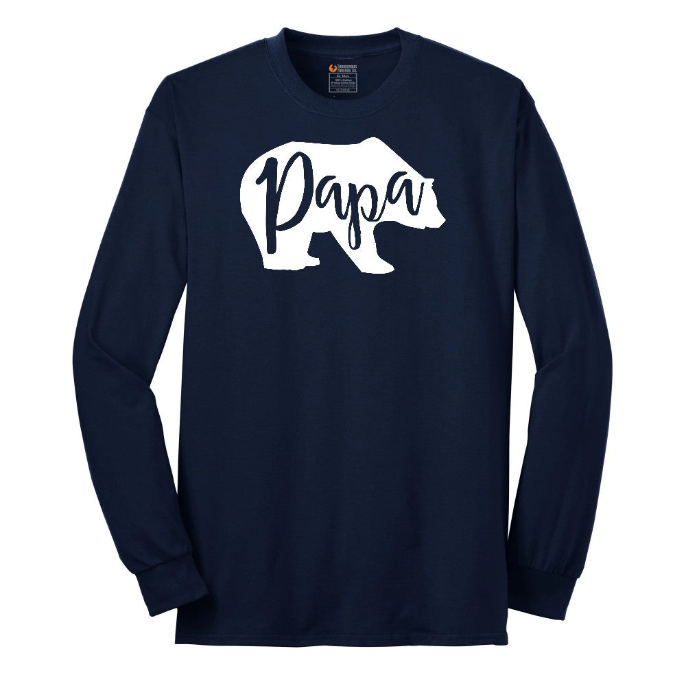 Papa Bear Long Sleeve Tee - Navy