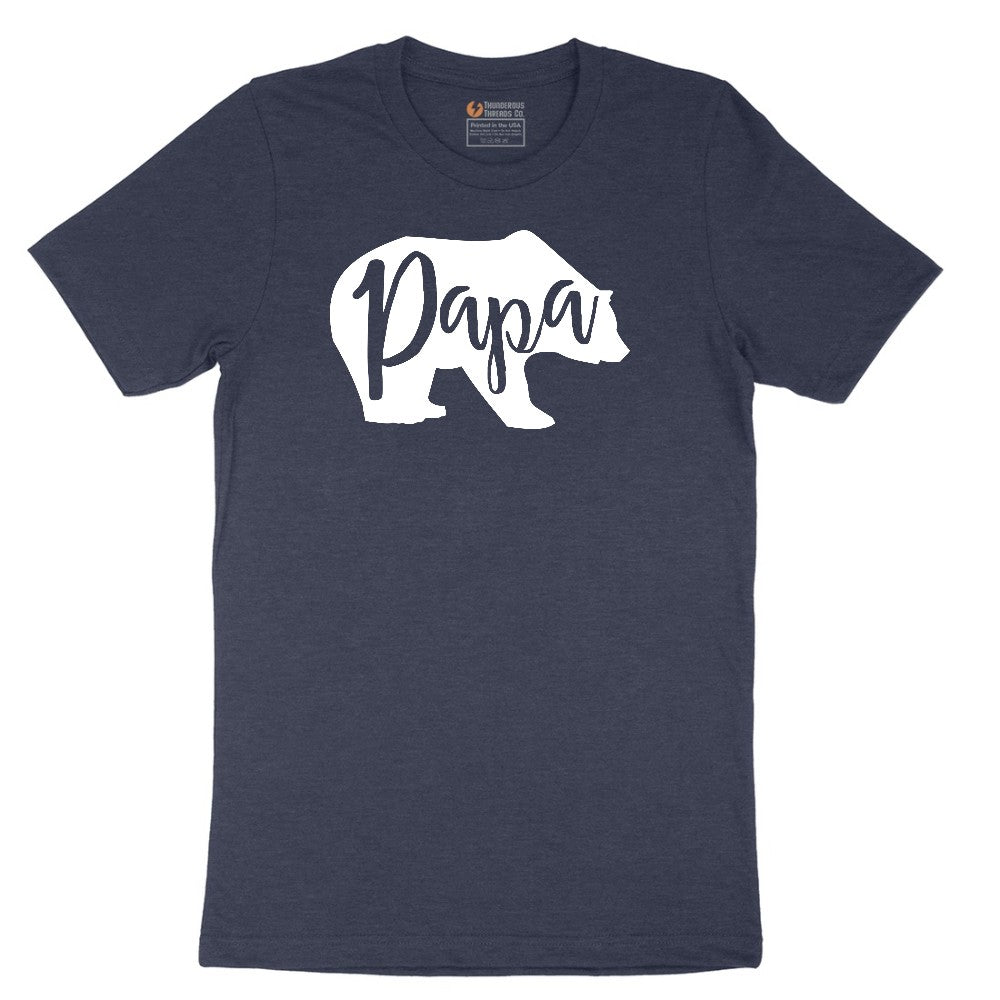 Papa Bear Short Sleeve Tee - Heather Navy
