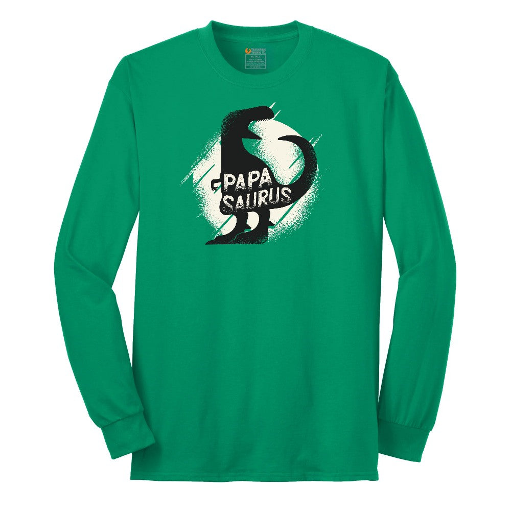 Papasaurus Long Sleeve Tee - Kelly Green