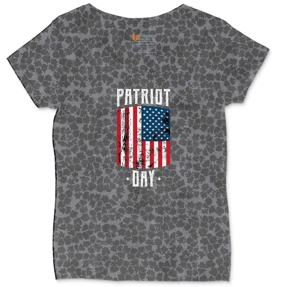 Patriot Day Ladies Curvy Tee - Black Leopard