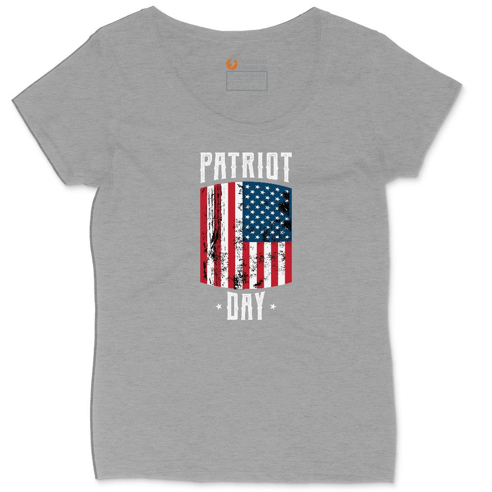 Patriot Day Ladies Curvy Tee - Granite Heather