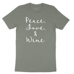 Peace Love and Wine Ladies Short Sleeve Tee - Bamboo Blackout