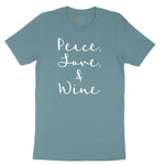 Peace Love and Wine Ladies Short Sleeve Tee - Surf Blackout