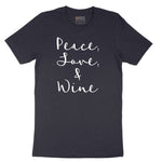 Peace Love and Wine Short Sleeve Tee - Deep Navy