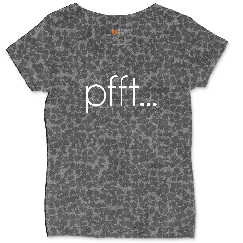 Pfft Ladies Curvy Tee - Black Leopard