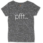 Pfft Ladies Curvy Tee - Black Leopard