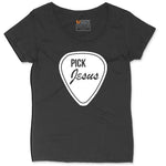 Pick Jesus Ladies Curvy Tee - Black