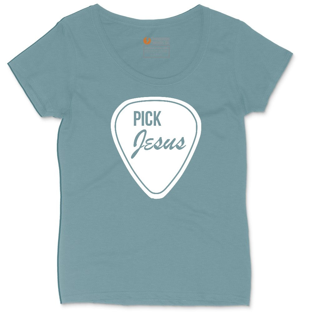 Pick Jesus Ladies Curvy Tee - Surf Blackout
