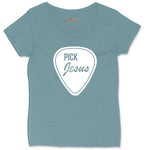Pick Jesus Ladies Curvy Tee - Surf Blackout