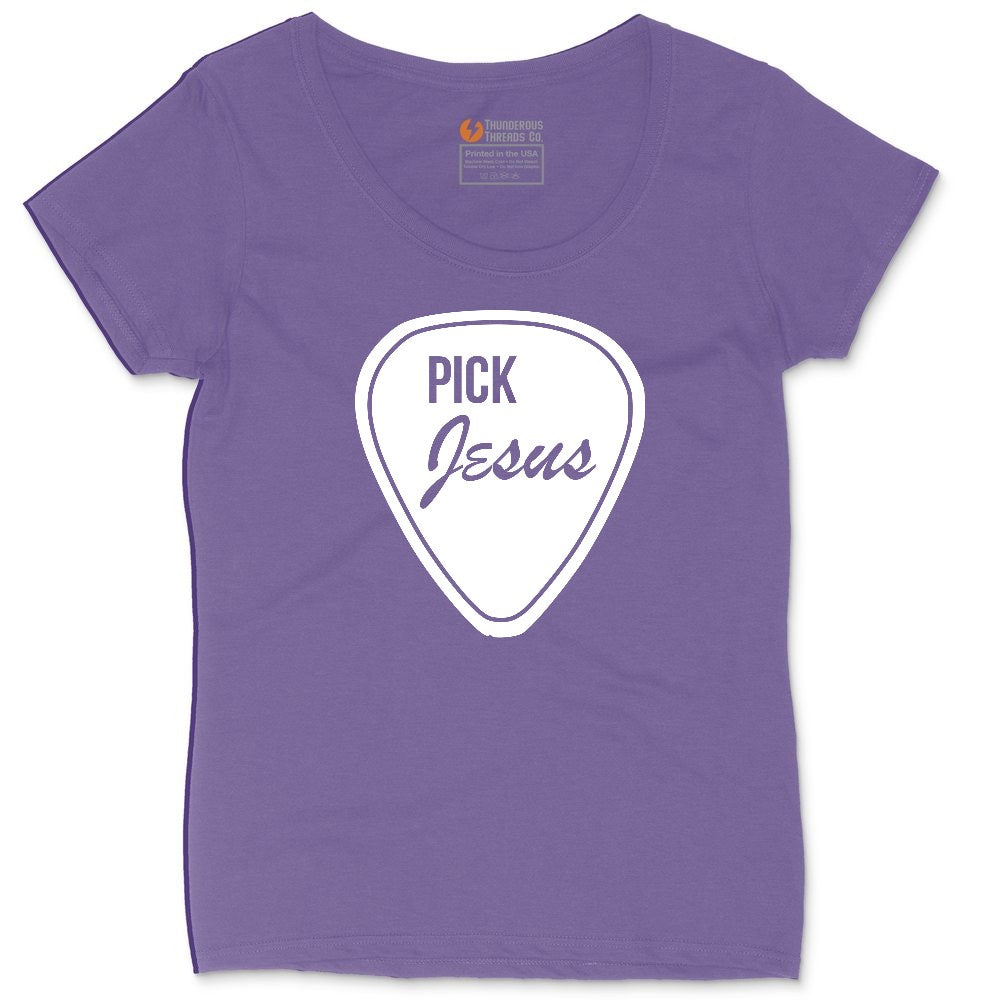 Pick Jesus Ladies Curvy Tee - Vintage Purple