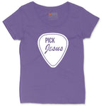Pick Jesus Ladies Curvy Tee - Vintage Purple