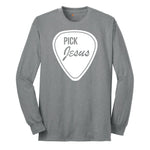 Pick Jesus Long Sleeve Tee - Athletic Grey