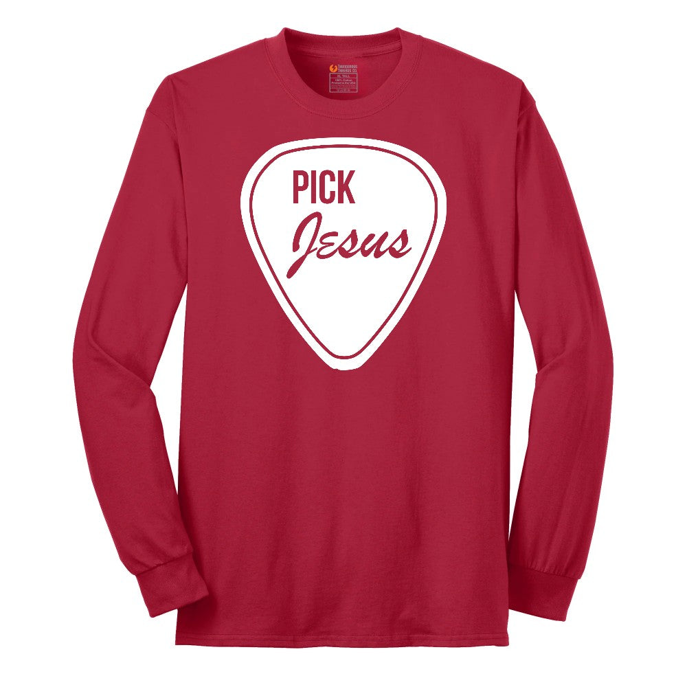 Pick Jesus Long Sleeve Tee - Red
