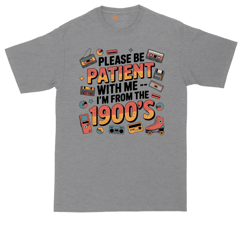 Please Be Patient with Me I'm from the 1900s tall t-shirt for men in Athletic Heather