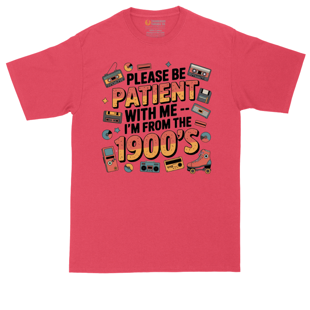 Please Be Patient with Me I'm from the 1900s tall t-shirt for men in Heather Red