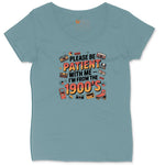 Please Be Patient with Me I'm from the 1900s Ladies Curvy Tee - Surf Blackout