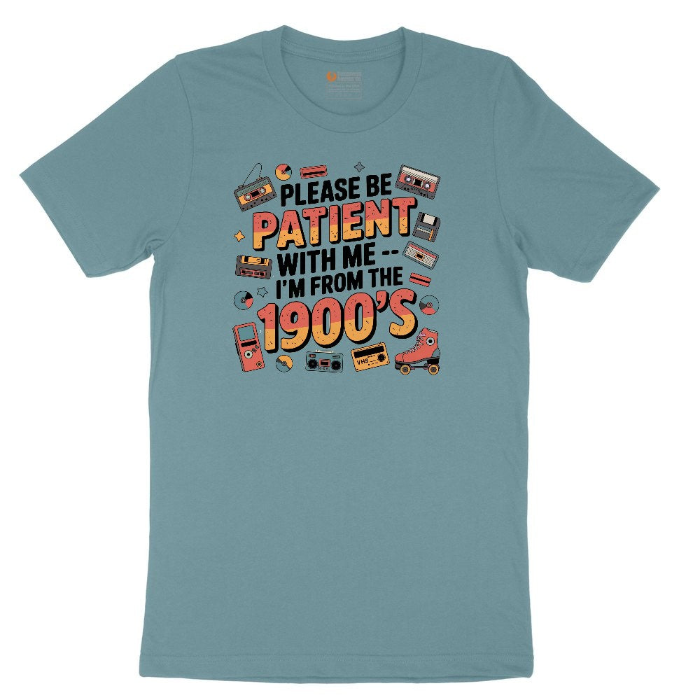 Please Be Patient with Me I'm from the 1900s Ladies Short Sleeve Tee - Surf Blackout