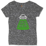 Please Take Me With You Ladies Curvy Tee - Black Leopard