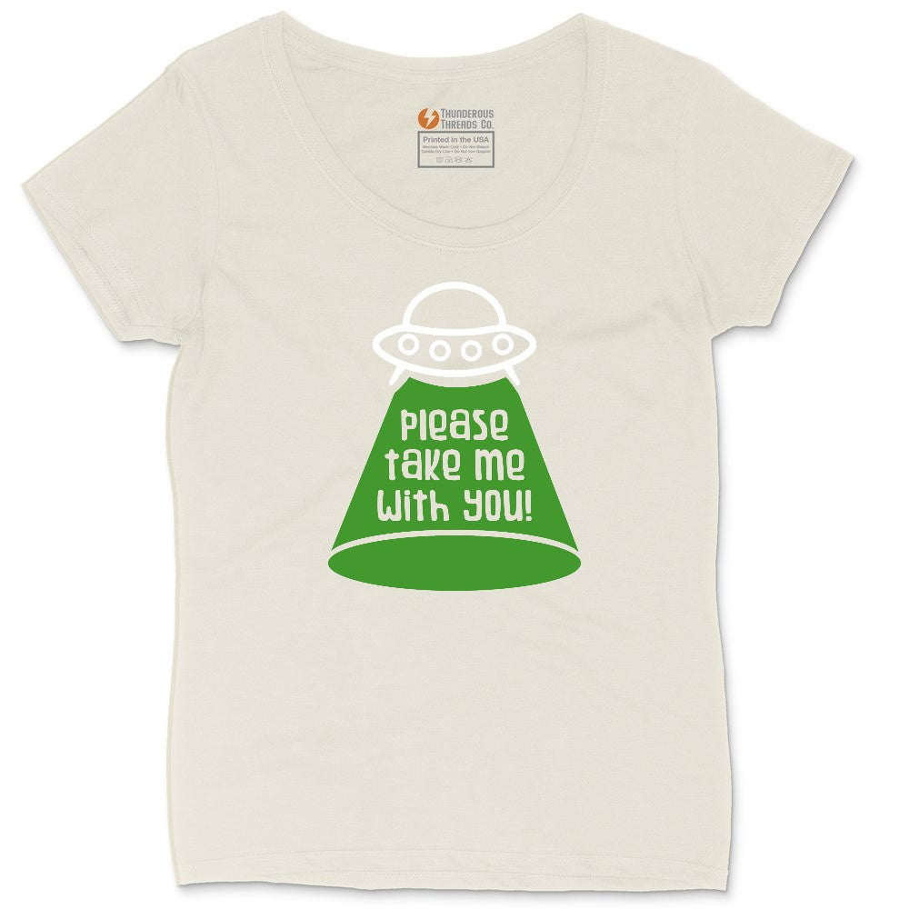 Please Take Me With You Ladies Curvy Tee - Natural Heather
