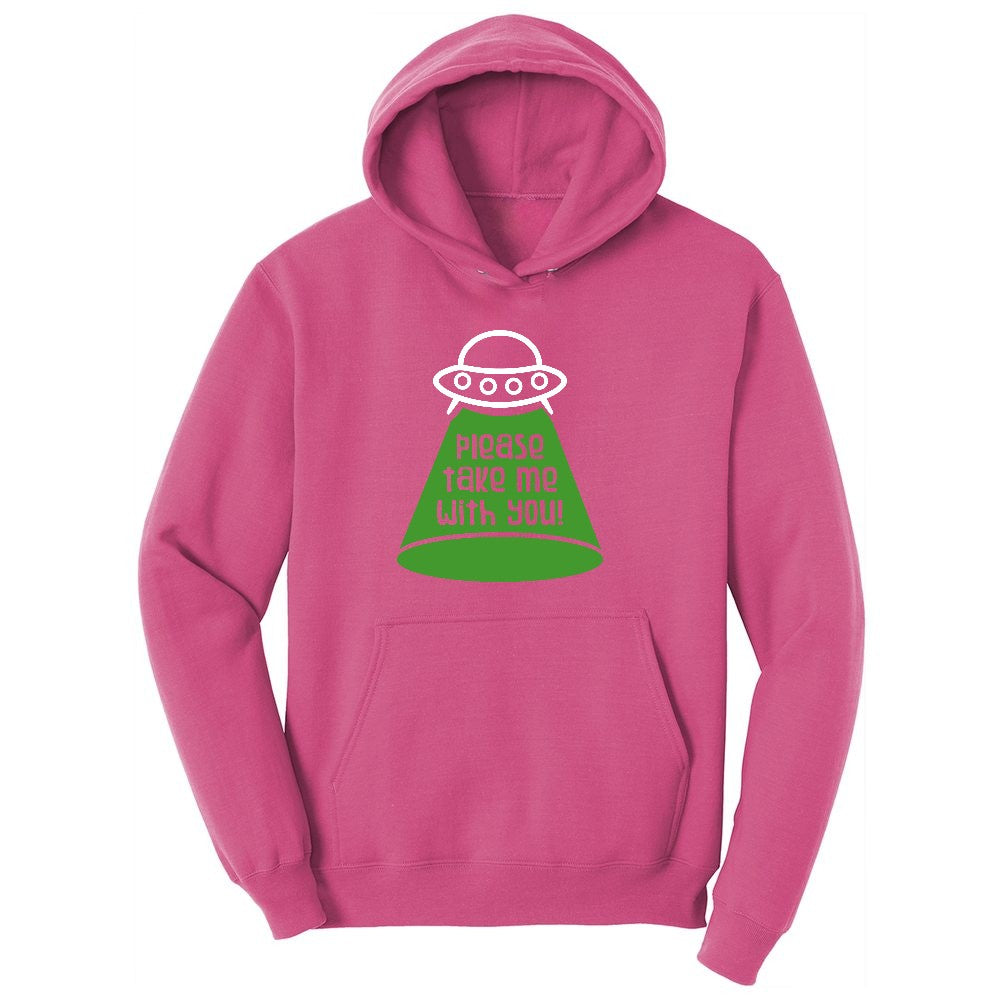 Please Take Me With You Ladies Hoodie - Sangria