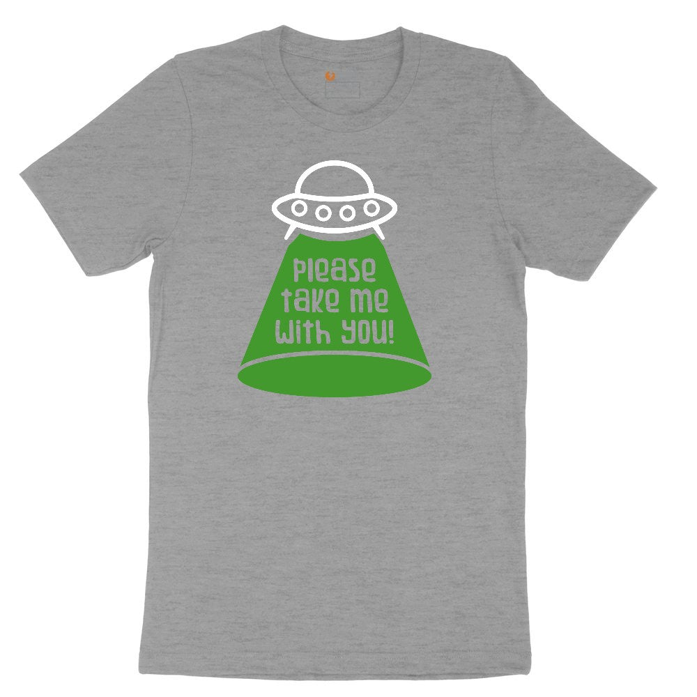 Please Take Me With You Ladies Short Sleeve Tee - Granite Heather