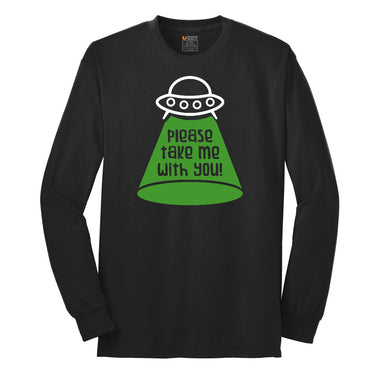 Please Take Me With You Long Sleeve Tee - Jet Black