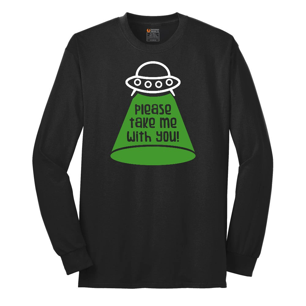 Please Take Me With You Long Sleeve Tee - Jet Black
