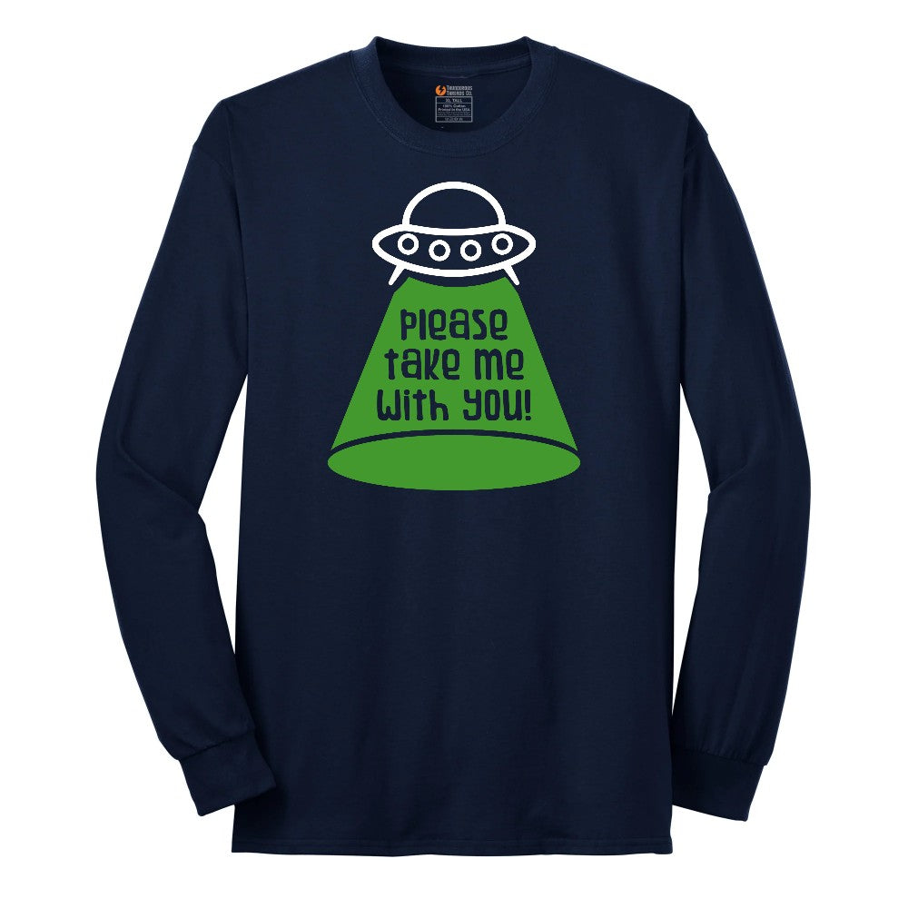 Please Take Me With You Long Sleeve Tee - Navy