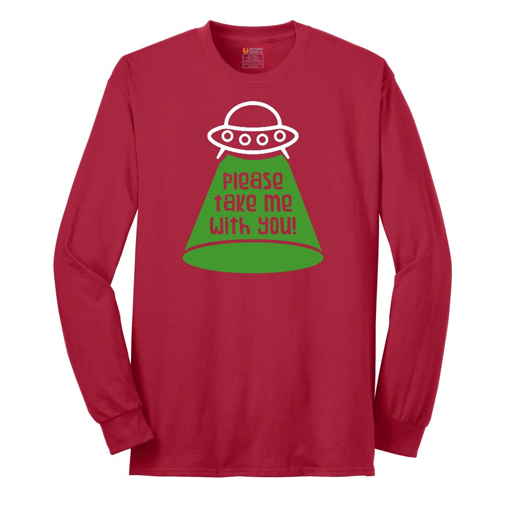 Please Take Me With You Long Sleeve Tee - Red