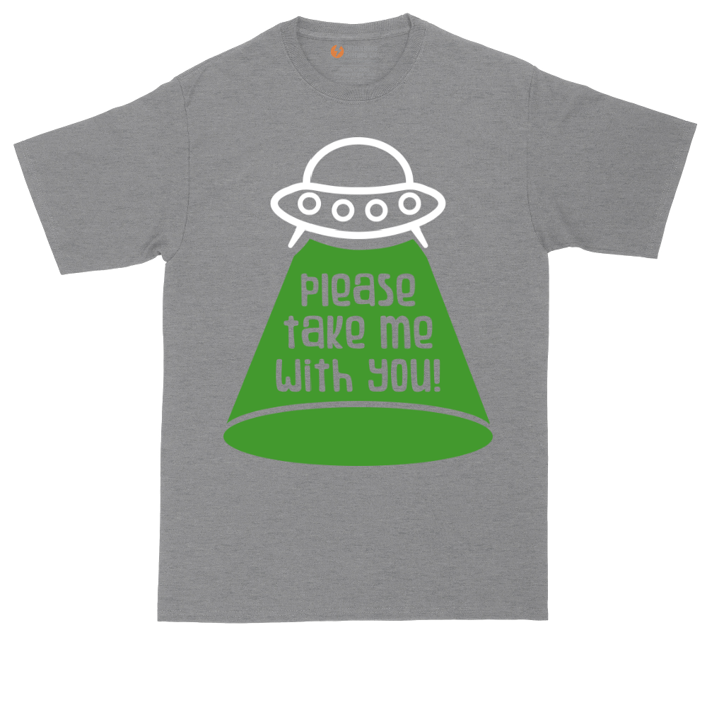 Please Take Me With You tall t-shirt for men in Athletic Heather