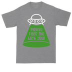 Please Take Me With You tall t-shirt for men in Athletic Heather