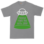 Please Take Me With You tall t-shirt for men in Athletic Heather
