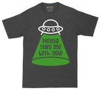Please Take Me With You tall t-shirt for men in Dark Heather Grey