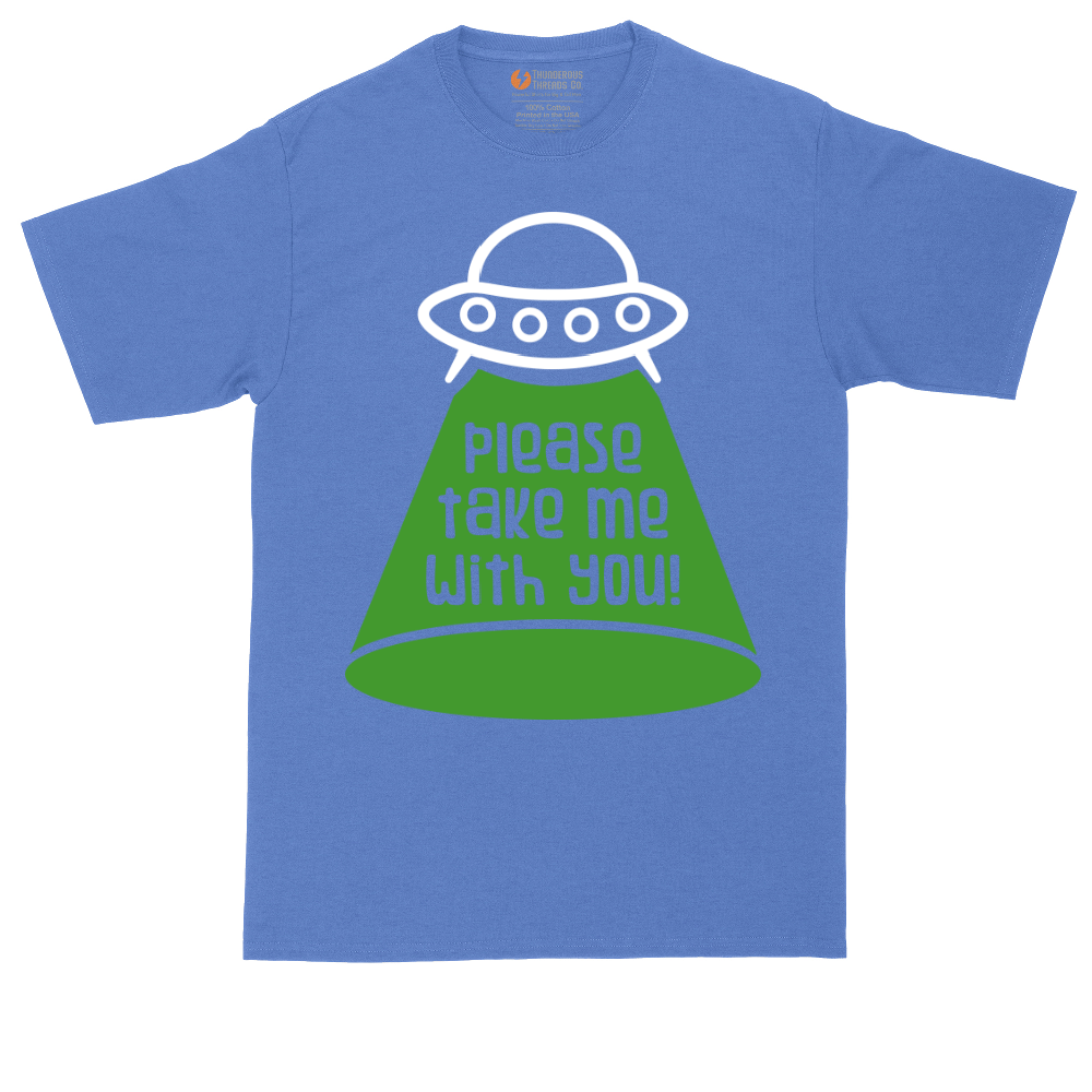 Please Take Me With You tall t-shirt for men in Heather Royal