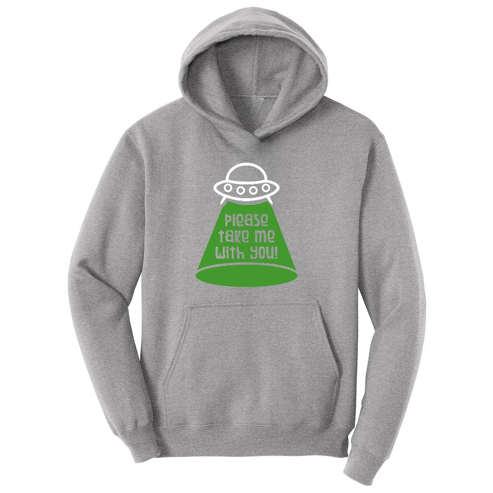 Please Take Me With You Youth Hoodie - Athletic Heather