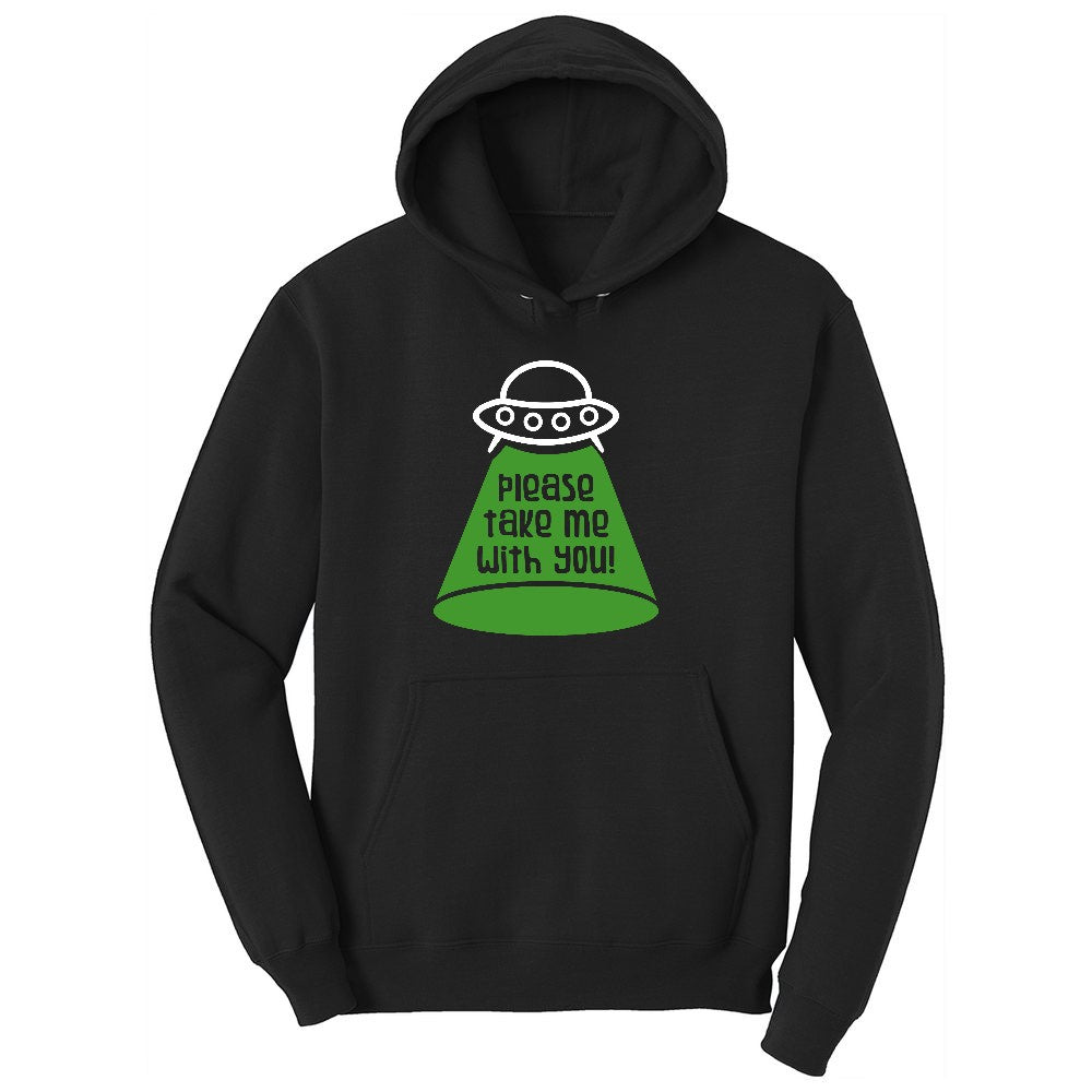 Please Take Me With You Youth Hoodie - Jet Black