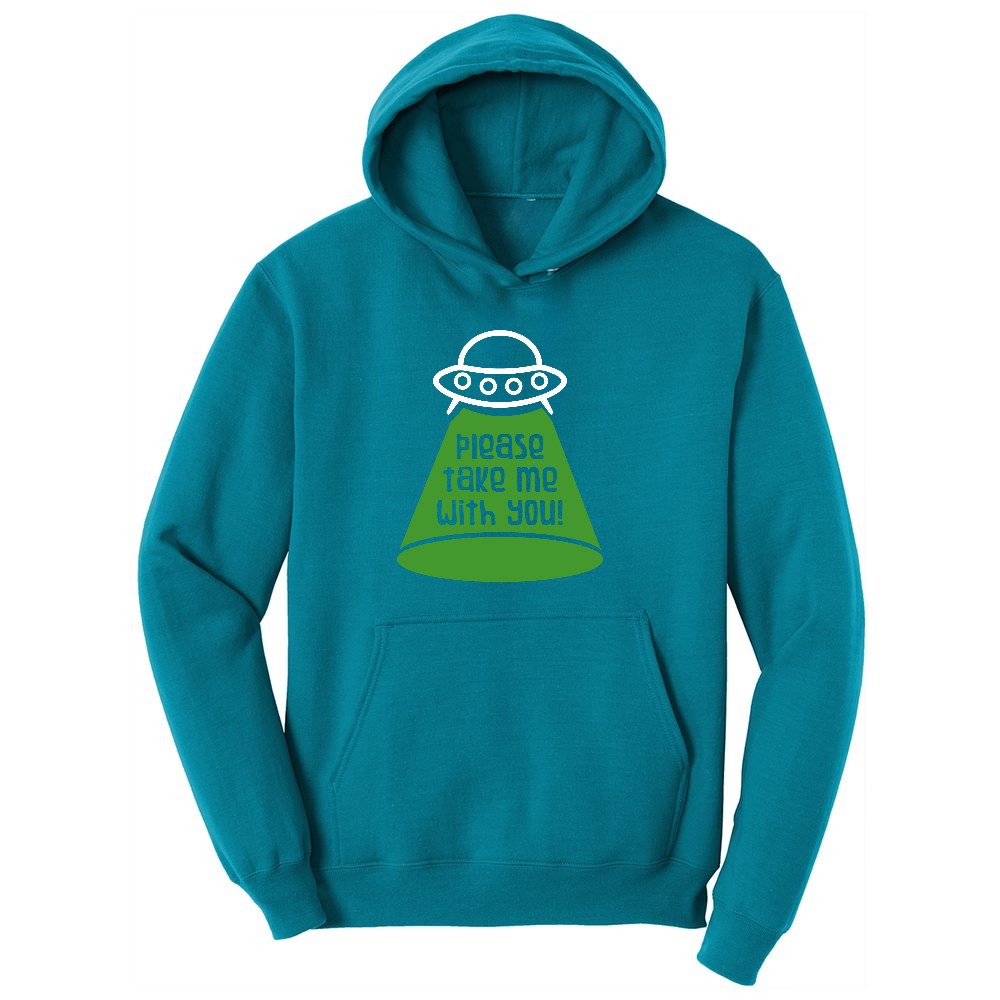 Please Take Me With You Youth Hoodie - Teal