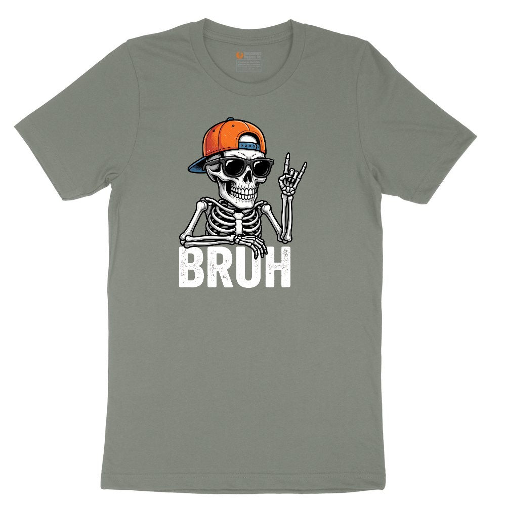 Bruh Halloween Skeleton Ladies Short Sleeve Tee - Bamboo Blackout