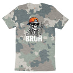 Bruh Halloween Skeleton Ladies Short Sleeve Tee - Vintage Camo