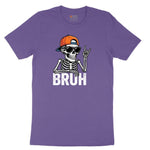 Bruh Halloween Skeleton Ladies Short Sleeve Tee - Vintage Purple