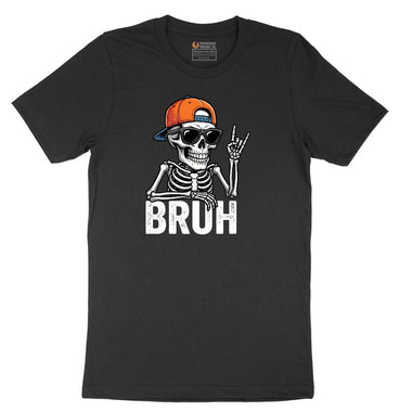 Bruh Halloween Skeleton Short Sleeve Tee - Jet Black
