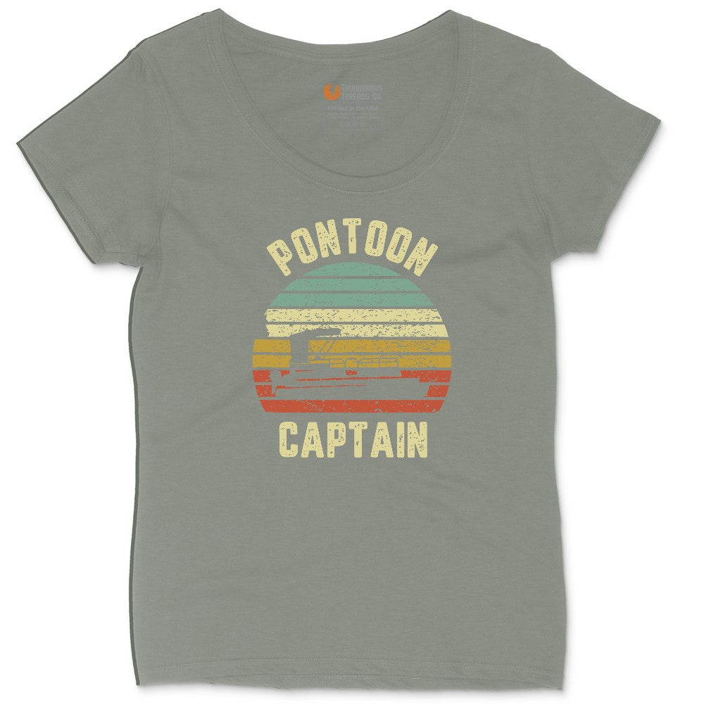 Pontoon Captain Ladies Curvy Tee - Bamboo Blackout