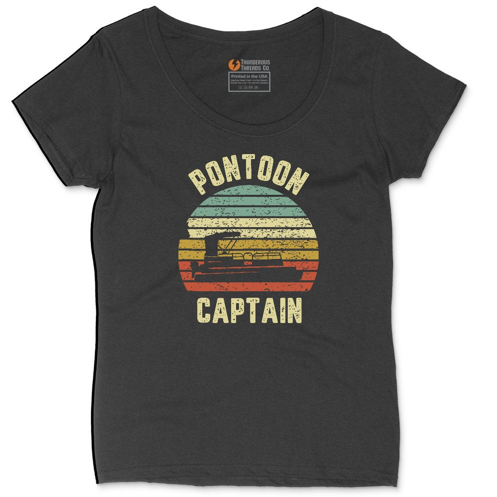 Pontoon Captain Ladies Curvy Tee - Black