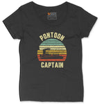 Pontoon Captain Ladies Curvy Tee - Black