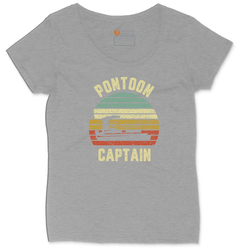 Pontoon Captain Ladies Curvy Tee - Granite Heather
