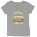 Pontoon Captain Ladies Curvy Tee - Granite Heather