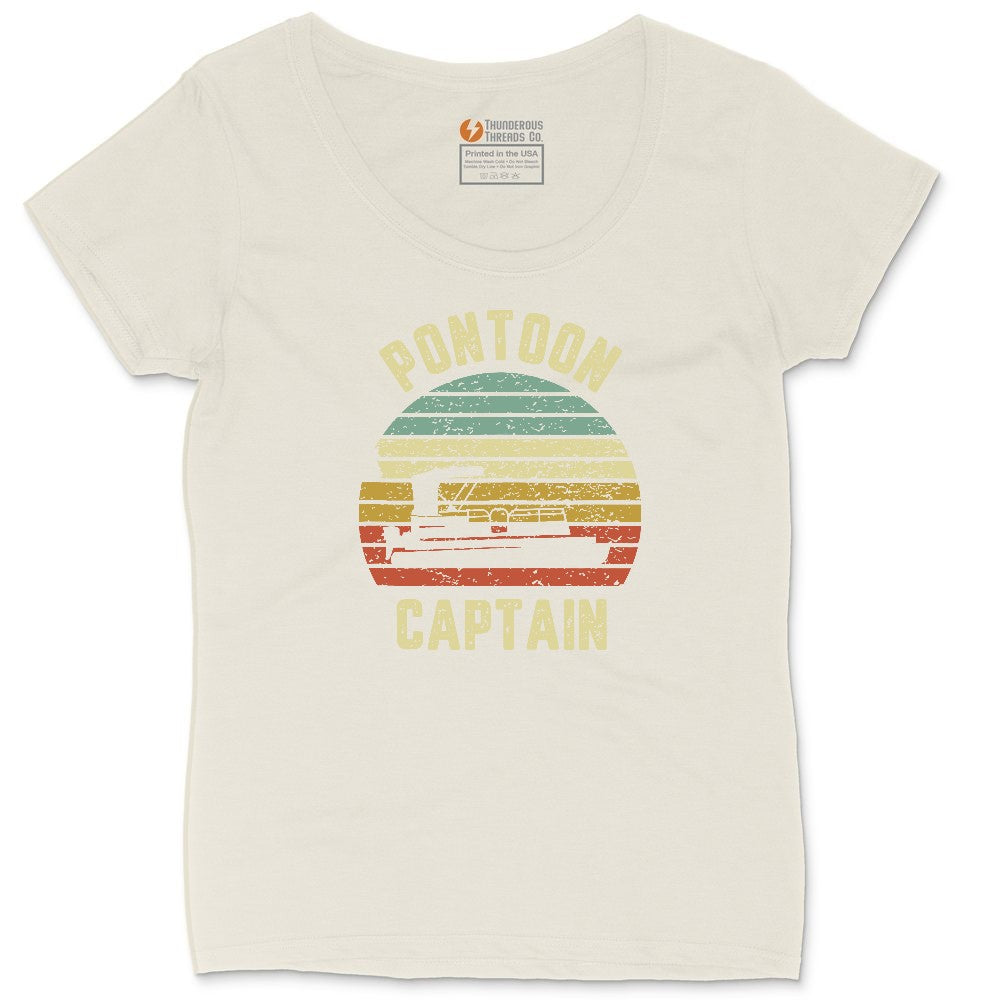 Pontoon Captain Ladies Curvy Tee - Natural Heather